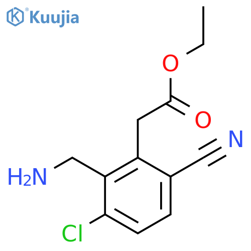 Ethyl 2-aminomethyl-3-chloro-6-cyanophenylacetate structure
