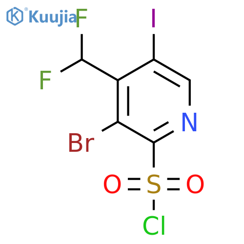 3-Bromo-4-(difluoromethyl)-5-iodopyridine-2-sulfonyl chloride structure
