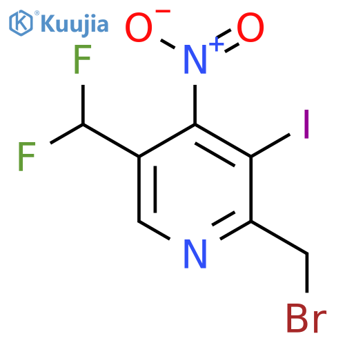 2-(Bromomethyl)-5-(difluoromethyl)-3-iodo-4-nitropyridine structure