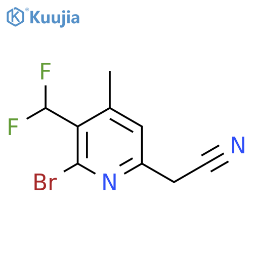 2-Bromo-3-(difluoromethyl)-4-methylpyridine-6-acetonitrile structure