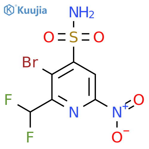 3-Bromo-2-(difluoromethyl)-6-nitropyridine-4-sulfonamide structure
