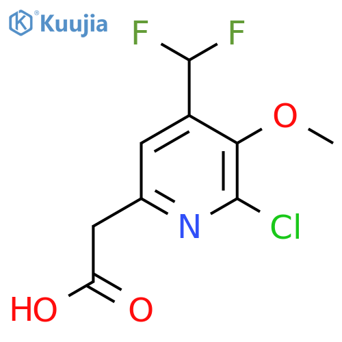 2-Chloro-4-(difluoromethyl)-3-methoxypyridine-6-acetic acid structure