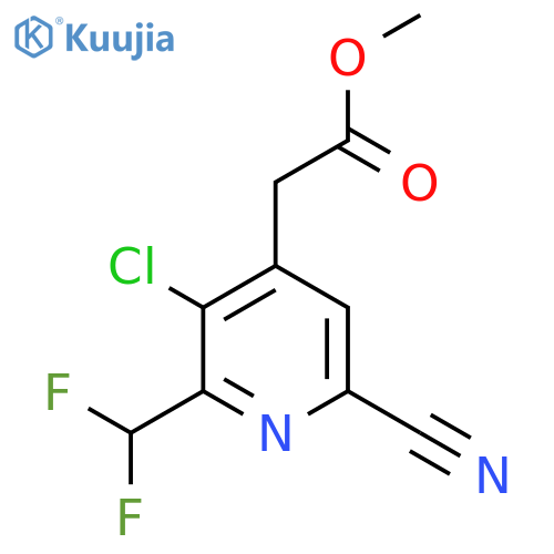 Methyl 3-chloro-6-cyano-2-(difluoromethyl)pyridine-4-acetate structure