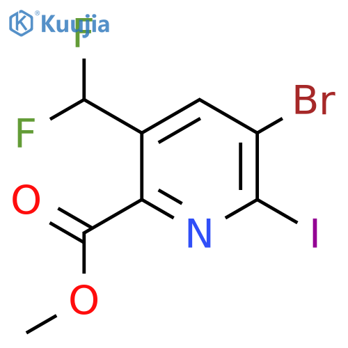 Methyl 3-bromo-5-(difluoromethyl)-2-iodopyridine-6-carboxylate structure