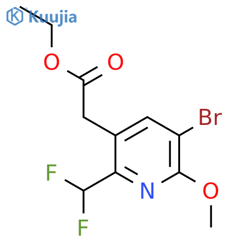 Ethyl 3-bromo-6-(difluoromethyl)-2-methoxypyridine-5-acetate structure