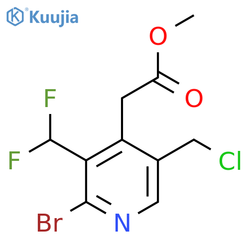 Methyl 2-bromo-5-(chloromethyl)-3-(difluoromethyl)pyridine-4-acetate structure