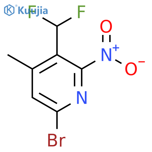 6-Bromo-3-(difluoromethyl)-4-methyl-2-nitropyridine structure