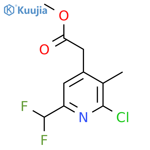 Methyl 2-chloro-6-(difluoromethyl)-3-methylpyridine-4-acetate structure
