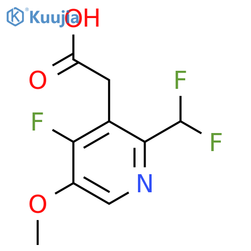 2-(Difluoromethyl)-4-fluoro-5-methoxypyridine-3-acetic acid structure