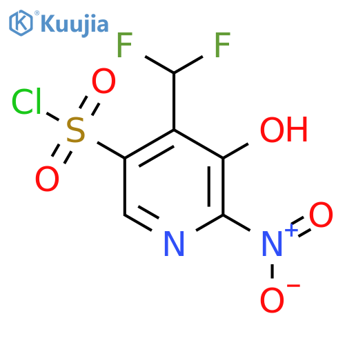 4-(Difluoromethyl)-3-hydroxy-2-nitropyridine-5-sulfonyl chloride structure