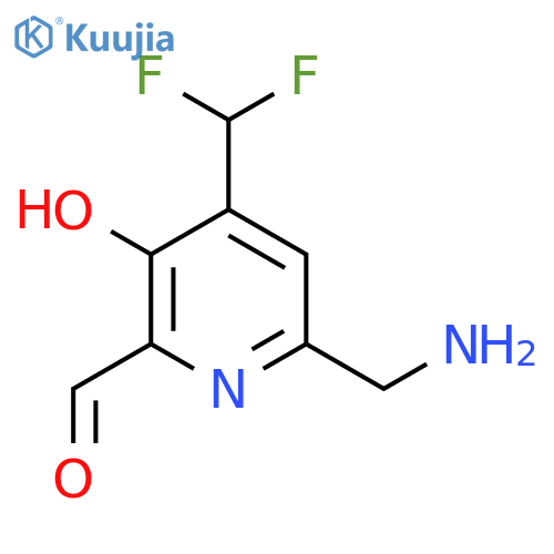 6-(Aminomethyl)-4-(difluoromethyl)-3-hydroxypyridine-2-carboxaldehyde structure