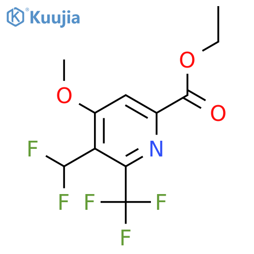 Ethyl 3-(difluoromethyl)-4-methoxy-2-(trifluoromethyl)pyridine-6-carboxylate structure