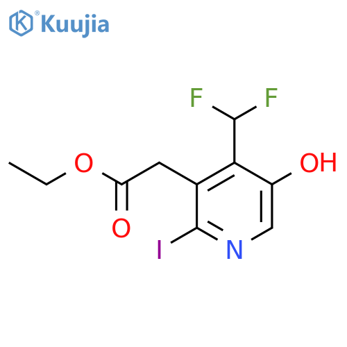 Ethyl 4-(difluoromethyl)-5-hydroxy-2-iodopyridine-3-acetate structure