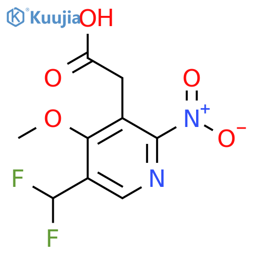 5-(Difluoromethyl)-4-methoxy-2-nitropyridine-3-acetic acid structure