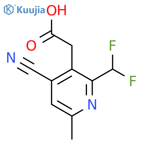 4-Cyano-2-(difluoromethyl)-6-methylpyridine-3-acetic acid structure