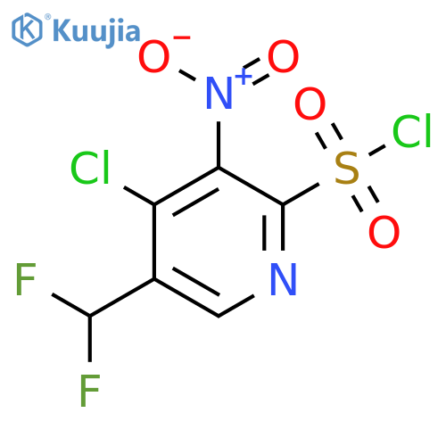 4-Chloro-5-(difluoromethyl)-3-nitropyridine-2-sulfonyl chloride structure