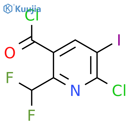 2-Chloro-6-(difluoromethyl)-3-iodopyridine-5-carbonyl chloride structure