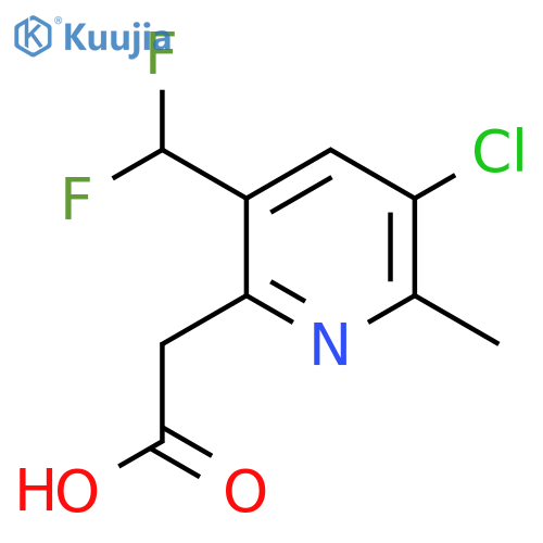 3-Chloro-5-(difluoromethyl)-2-methylpyridine-6-acetic acid structure