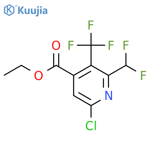 Ethyl 6-chloro-2-(difluoromethyl)-3-(trifluoromethyl)pyridine-4-carboxylate structure