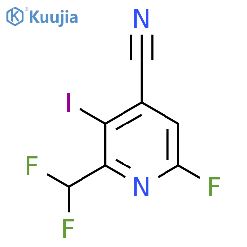 4-Cyano-2-(difluoromethyl)-6-fluoro-3-iodopyridine structure
