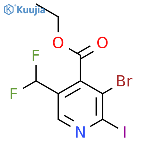 Ethyl 3-bromo-5-(difluoromethyl)-2-iodopyridine-4-carboxylate structure