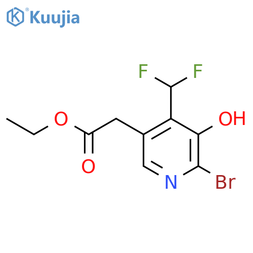 Ethyl 2-bromo-4-(difluoromethyl)-3-hydroxypyridine-5-acetate structure