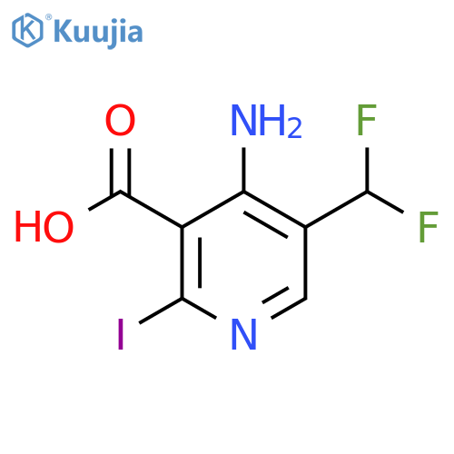 4-Amino-5-(difluoromethyl)-2-iodopyridine-3-carboxylic acid structure