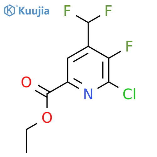 Ethyl 2-chloro-4-(difluoromethyl)-3-fluoropyridine-6-carboxylate structure