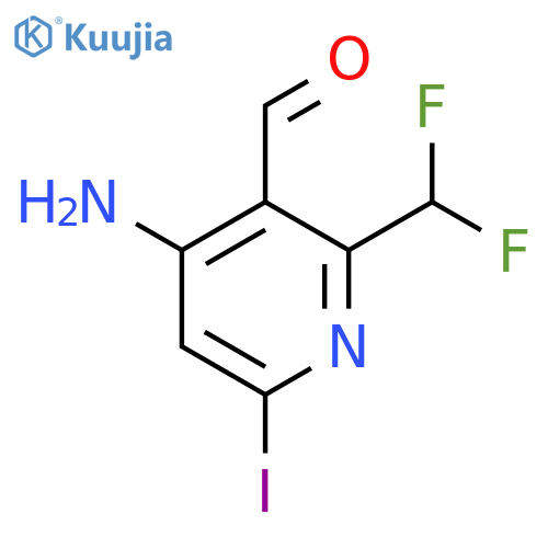 4-Amino-2-(difluoromethyl)-6-iodopyridine-3-carboxaldehyde structure