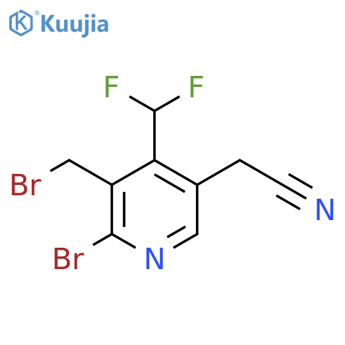 2-Bromo-3-(bromomethyl)-4-(difluoromethyl)pyridine-5-acetonitrile structure