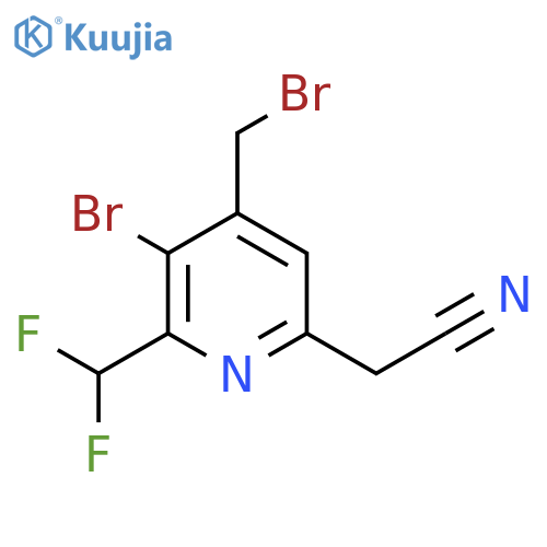 3-Bromo-4-(bromomethyl)-2-(difluoromethyl)pyridine-6-acetonitrile structure