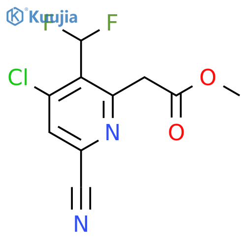 Methyl 4-chloro-6-cyano-3-(difluoromethyl)pyridine-2-acetate structure