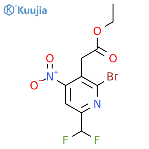 Ethyl 2-bromo-6-(difluoromethyl)-4-nitropyridine-3-acetate structure