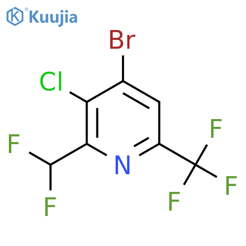 4-Bromo-3-chloro-2-(difluoromethyl)-6-(trifluoromethyl)pyridine structure
