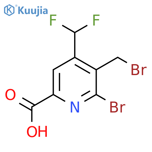 2-Bromo-3-(bromomethyl)-4-(difluoromethyl)pyridine-6-carboxylic acid structure