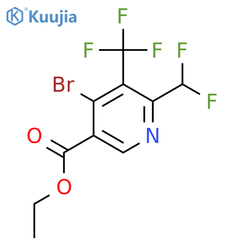 Ethyl 4-bromo-2-(difluoromethyl)-3-(trifluoromethyl)pyridine-5-carboxylate structure
