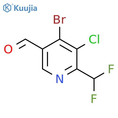 4-Bromo-3-chloro-2-(difluoromethyl)pyridine-5-carboxaldehyde structure