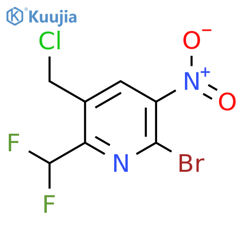2-Bromo-5-(chloromethyl)-6-(difluoromethyl)-3-nitropyridine structure