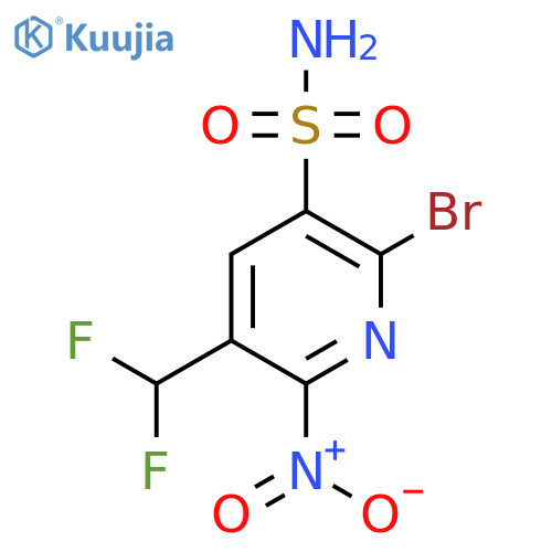 2-Bromo-5-(difluoromethyl)-6-nitropyridine-3-sulfonamide structure