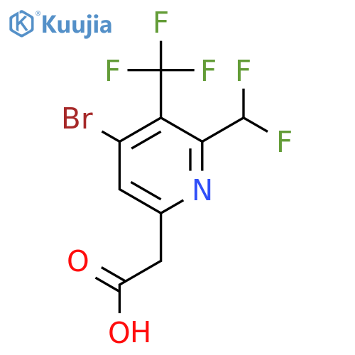 4-Bromo-2-(difluoromethyl)-3-(trifluoromethyl)pyridine-6-acetic acid structure