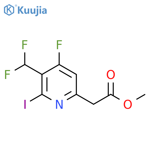 Methyl 3-(difluoromethyl)-4-fluoro-2-iodopyridine-6-acetate structure