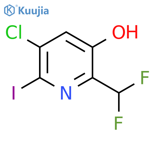 5-Chloro-2-(difluoromethyl)-3-hydroxy-6-iodopyridine structure
