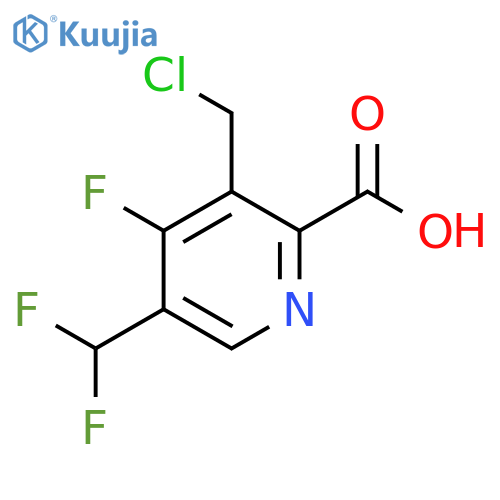 3-(Chloromethyl)-5-(difluoromethyl)-4-fluoropyridine-2-carboxylic acid structure