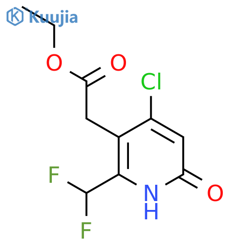 Ethyl 4-chloro-2-(difluoromethyl)-6-hydroxypyridine-3-acetate structure