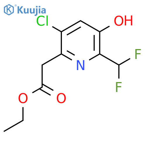 Ethyl 5-chloro-2-(difluoromethyl)-3-hydroxypyridine-6-acetate structure
