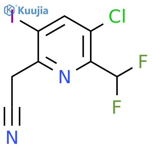 3-Chloro-2-(difluoromethyl)-5-iodopyridine-6-acetonitrile structure
