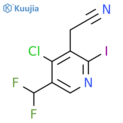 4-Chloro-5-(difluoromethyl)-2-iodopyridine-3-acetonitrile structure