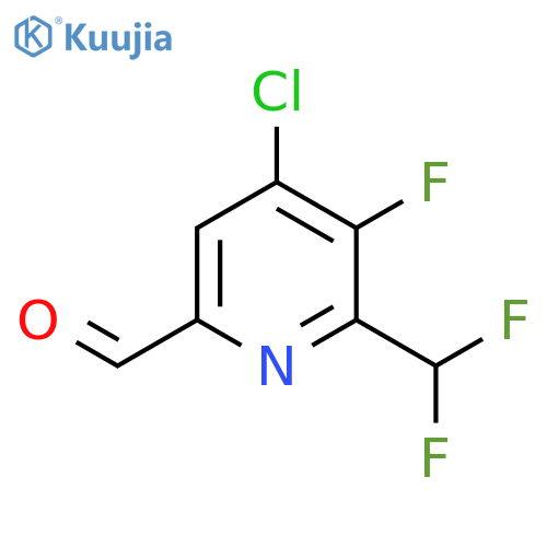 4-Chloro-2-(difluoromethyl)-3-fluoropyridine-6-carboxaldehyde structure