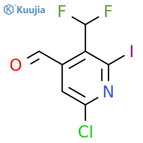 6-Chloro-3-(difluoromethyl)-2-iodopyridine-4-carboxaldehyde structure
