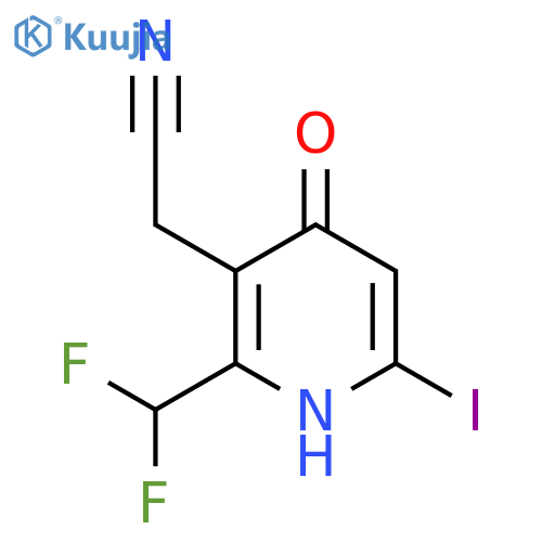2-(Difluoromethyl)-4-hydroxy-6-iodopyridine-3-acetonitrile structure